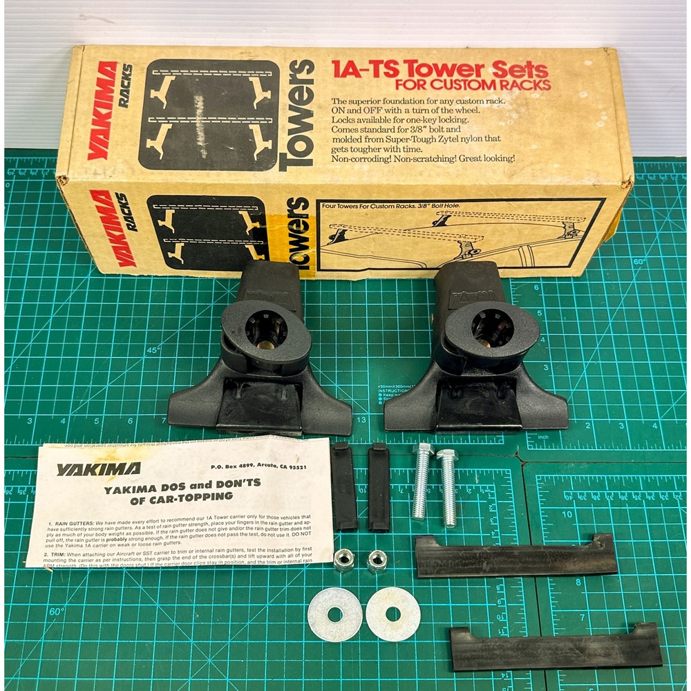 Yakima 1A-TS Tower Set for Custom Racks Rain Gutter Mount Black 2 Pack